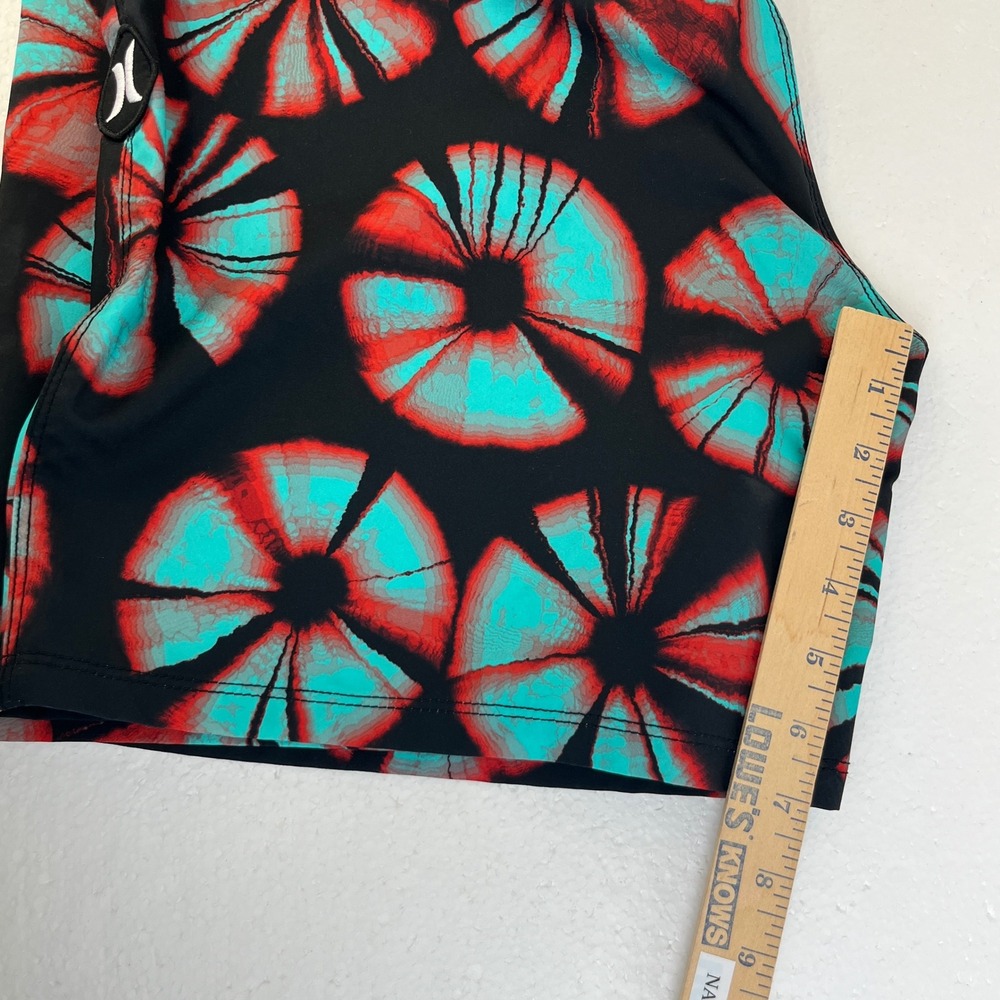 Hurley Mens Board Shorts Size 34 Black Teal Red Surf Swim Trunks - Picture 8 of 9